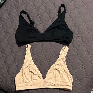 Elegant Black and Tan Bralette Duo